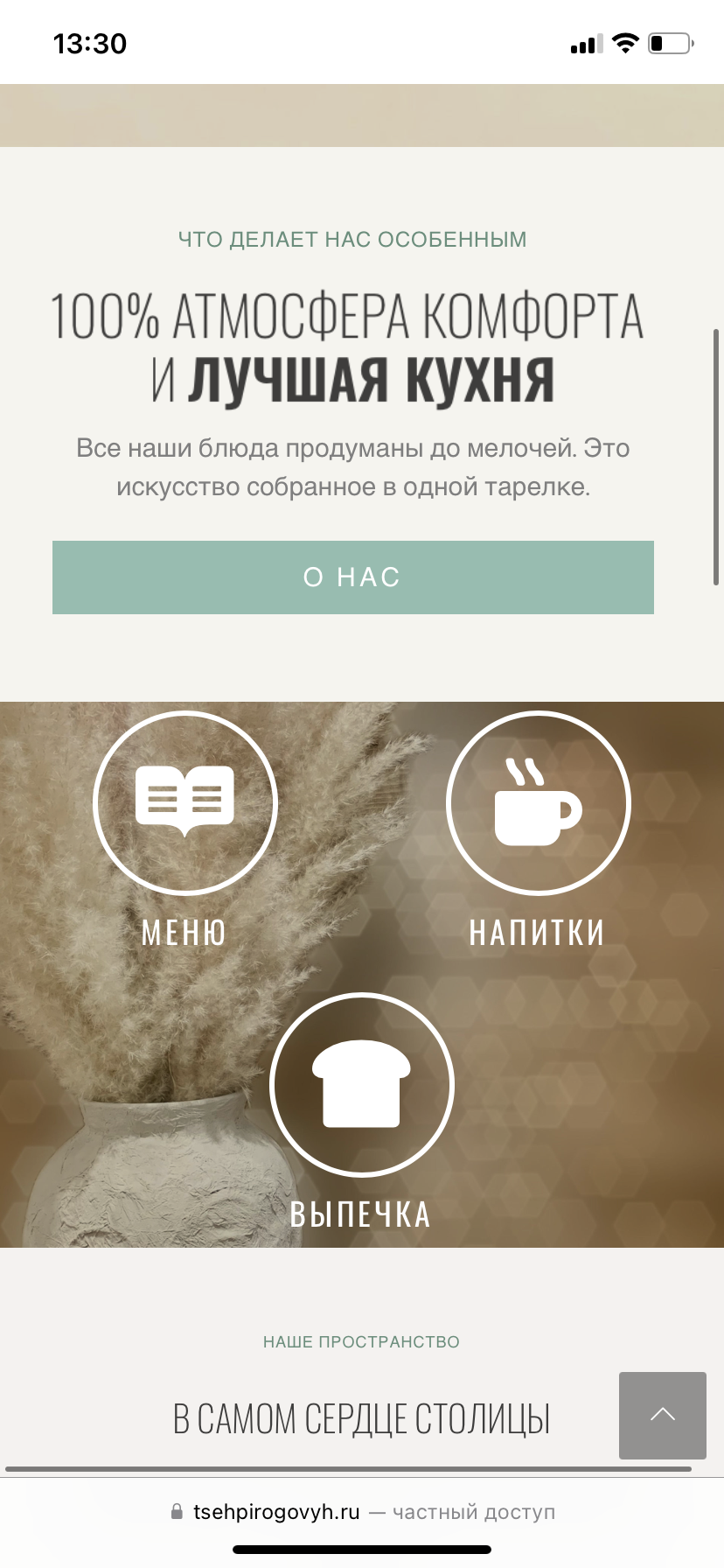 Tzeh project mobile website content screen